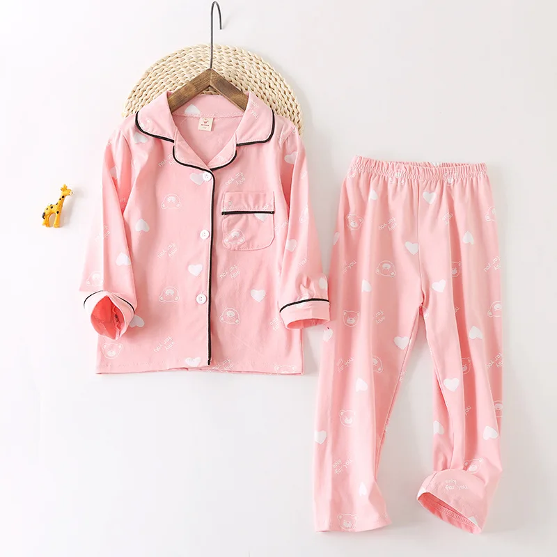 CHILDREN'S Pajamas New Style Cotton Children Pajamas Suit Men And Women Baby Home Wear Two-Piece Set