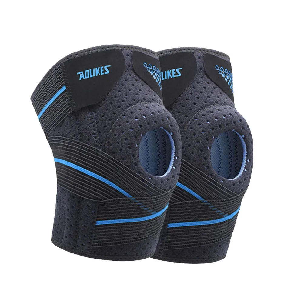 1 Pair Basketball Knee Pads with Support Silicon Padded Elastic Non-slip Patella Brace Kneepad for Fitness Protector | Красота и