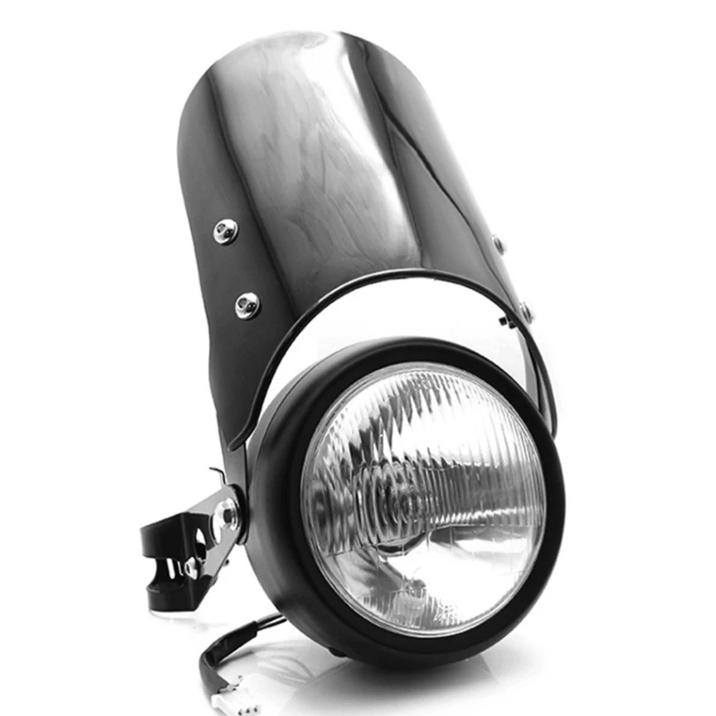 1 Set of Motorcycle Retro Black Metal Grid 35W Halogen Headlight Fairing CG125 GN125 for Cafe Racer Honda | Автомобили и