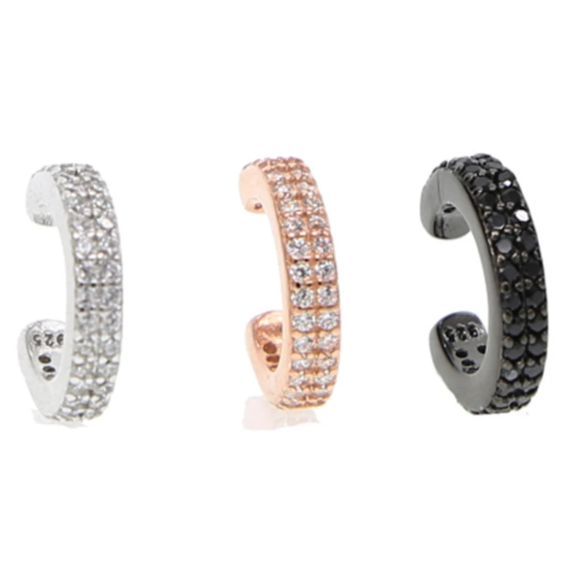 2022 Delicate Micro Pave AAA CZ Double Line Sparking Classic Ear Cuff