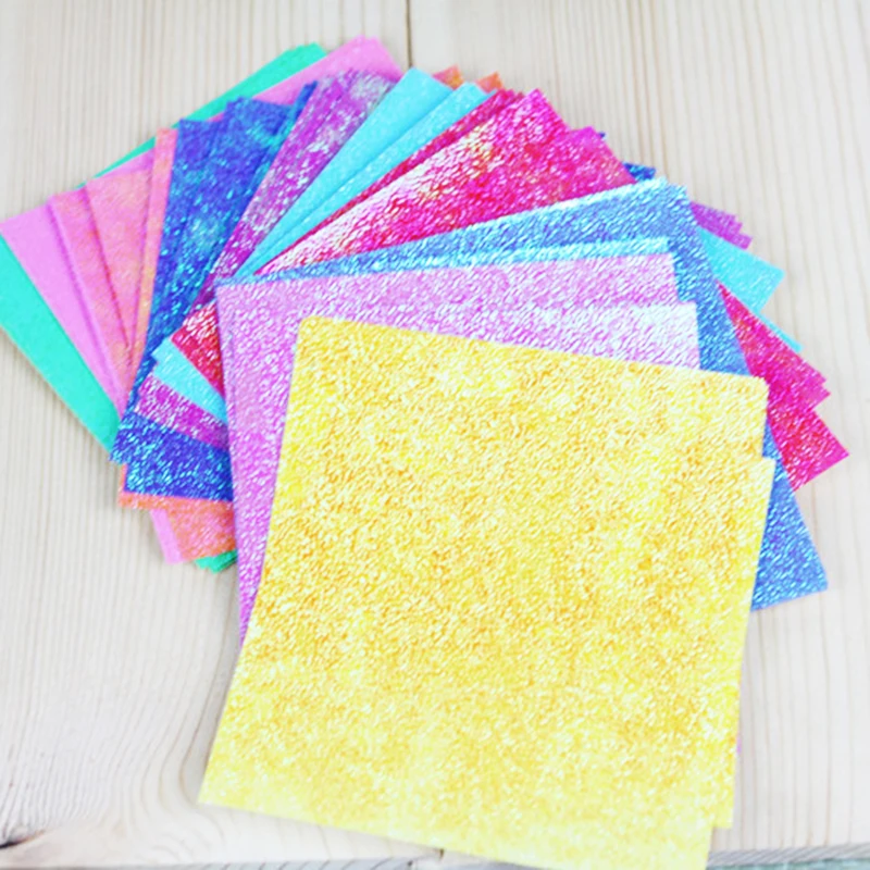 50pcs/set Square Origami Paper Single Side Shining Folding Solid Color