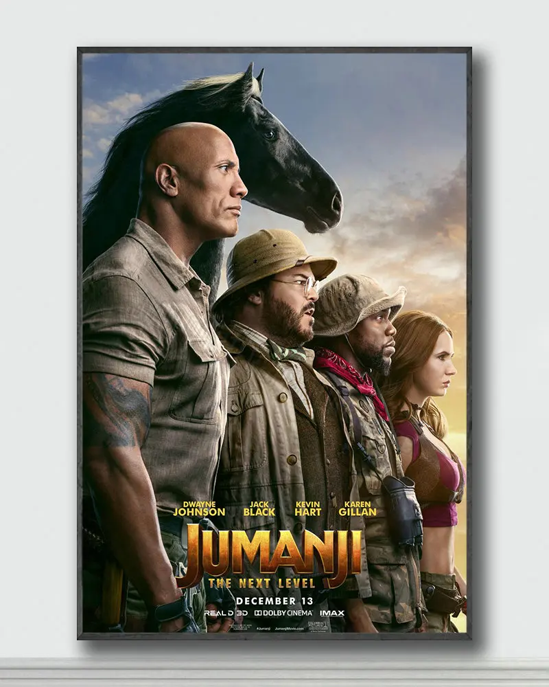 Nj108 Jumanji The Next Level Movie 2 Poster E Stampe In Seta Wall Art Art Poster Home Decor
