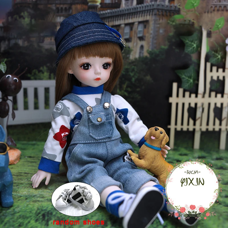 30CM Fashion Bjd Doll 18 Joints Beauty Make Up DIY Bjd Dolls With Clothes Suit Best Gifts For Girl Handmade Beauty Toy 1/6 BJD 27