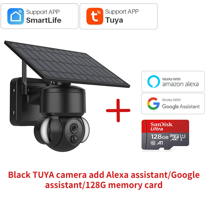 cheap home security cameras INQMEGA TUYA Camera with Solar Panel, PIR Motion Detection, Can Be Installed Separately, Video Surveillance CCTV Supports Alexa cheap outdoor security cameras Surveillance Items