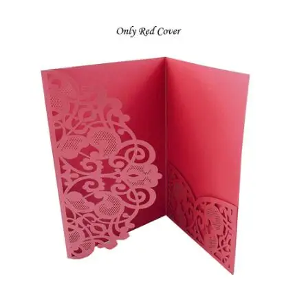 Only Red Cover 1 шт., синие, белые, европейские свадебные пригласительные открытки с лазерной огранкой, трехслойные кружевные бизнес поздравительные открытки, принадлежности для свадебной вечеринки - Цвет: Only Red Cover