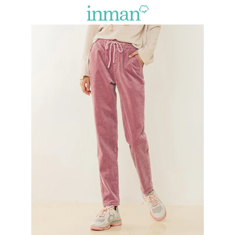 INMAN осень 2019 Новое поступление удобные эластичные хлопковые шаровары однотонные