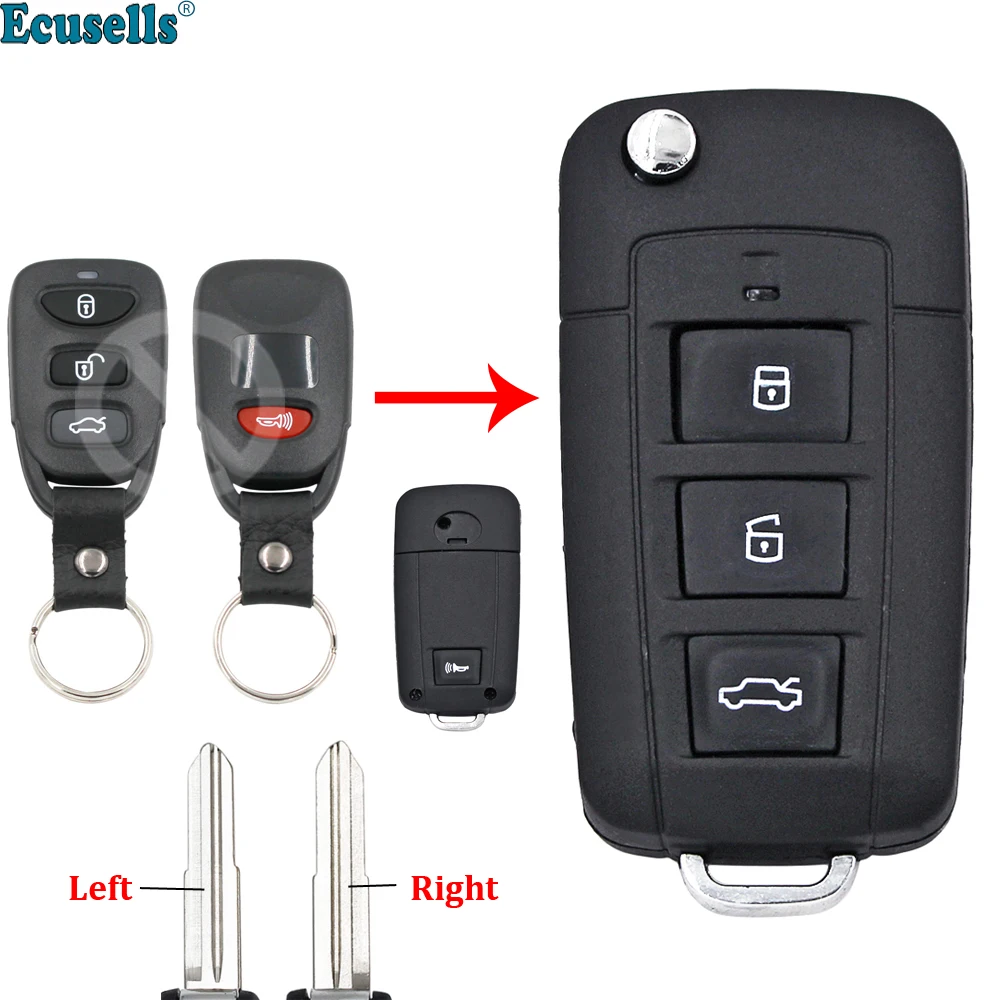 Модифицированный чехол-брелок для дистанционного ключа с кнопками 3 + 1 KIA Cerato Forte