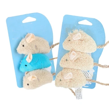 

3pcs New Plush Simulation Mouse Cat Toy Plush Mouse Cat Scratch Bite Resistance Interactive Mouse Toy Palying Toy For Cat Kitten