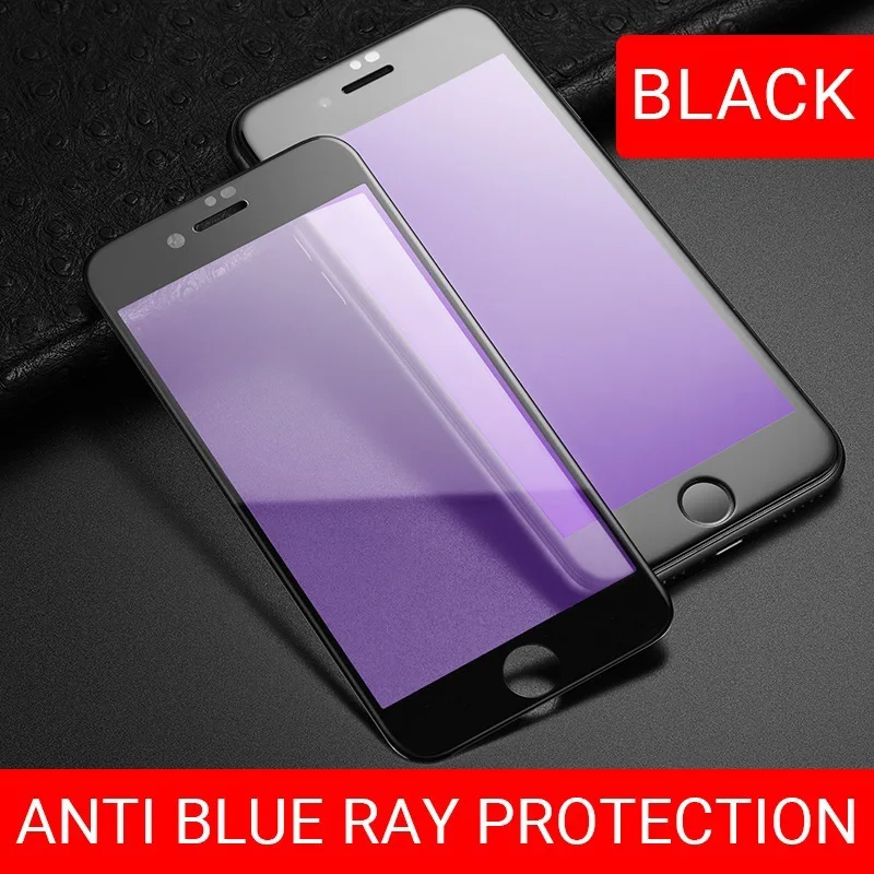 Anti blue ray black hoco закаленное стекло для iphone 7 8 plus полноэкранное защита экрана телефона 9h закаленная пленка 2.5D края тонкие рамки скрин протектор защитное стекло на айфон 7 8 для айфона 7 8 плюс от синего цвета anti blue ray - Цвет: Anti blue ray black