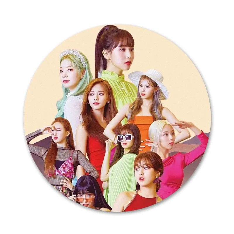 KPOP TWICE LOGO Pins Badge Decoration Brooches Glass Dome Metal Badges For  Clothes Backpack Decoration Gift