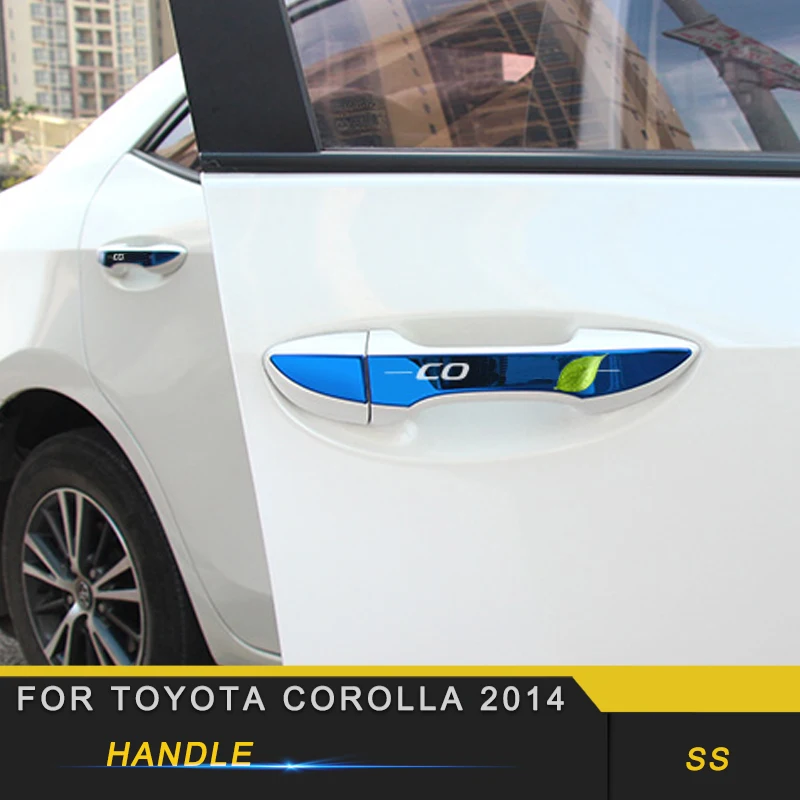 

For Toyota Corolla 2014-2018 Car Styling Outside Door Handle Bowl Cover Trim Frame Sticker Exterior Accessories
