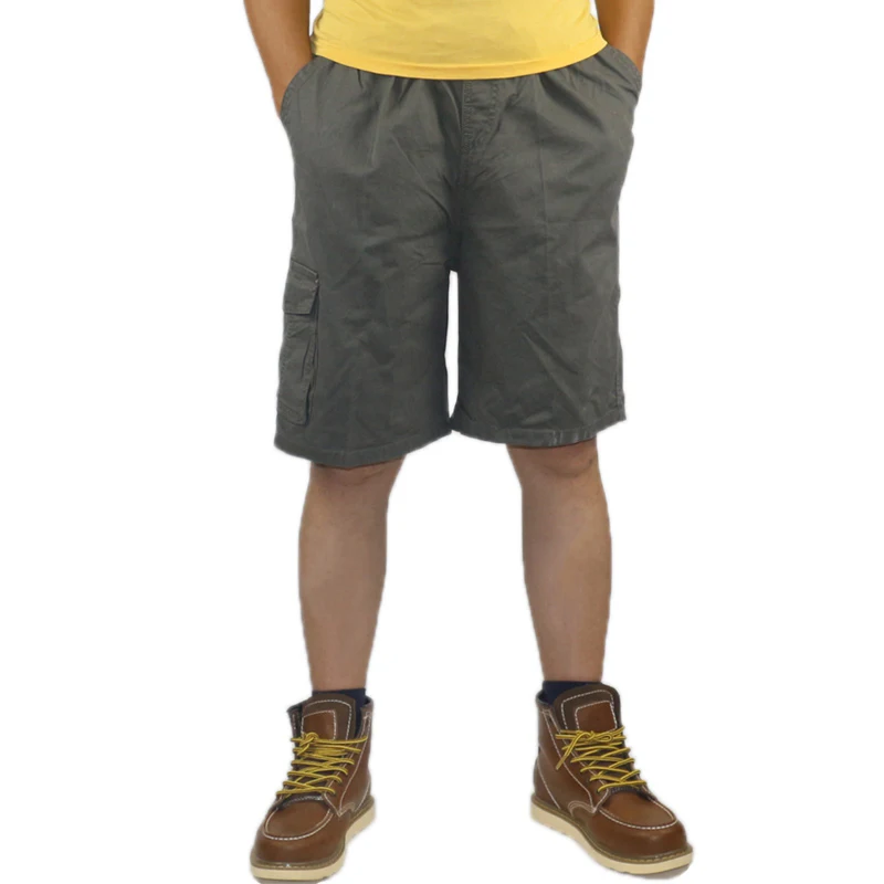 Summer 100% Cotton Men's Short Pants Casual Cargo Shorts Men Camouflage Baggy Elastic Waist Plaid Plus Size Male Short Big Size 3