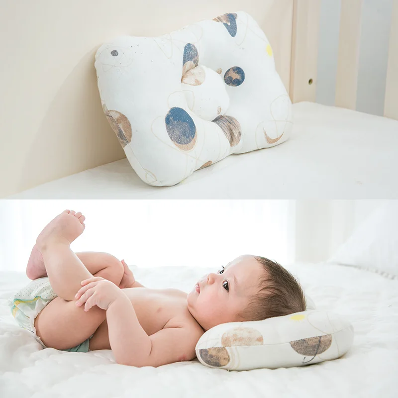 Муслинтри детская подушка защита малыша Муслин Хлопок плоская подушка для головы постельные принадлежности набор