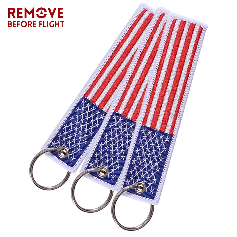 

Key Chains for Cars US Flag Key Chain Embroidery Key Ring Chain for American Flag Fobs ATV Car Key Tag OEM Jewelry for Chaveiro