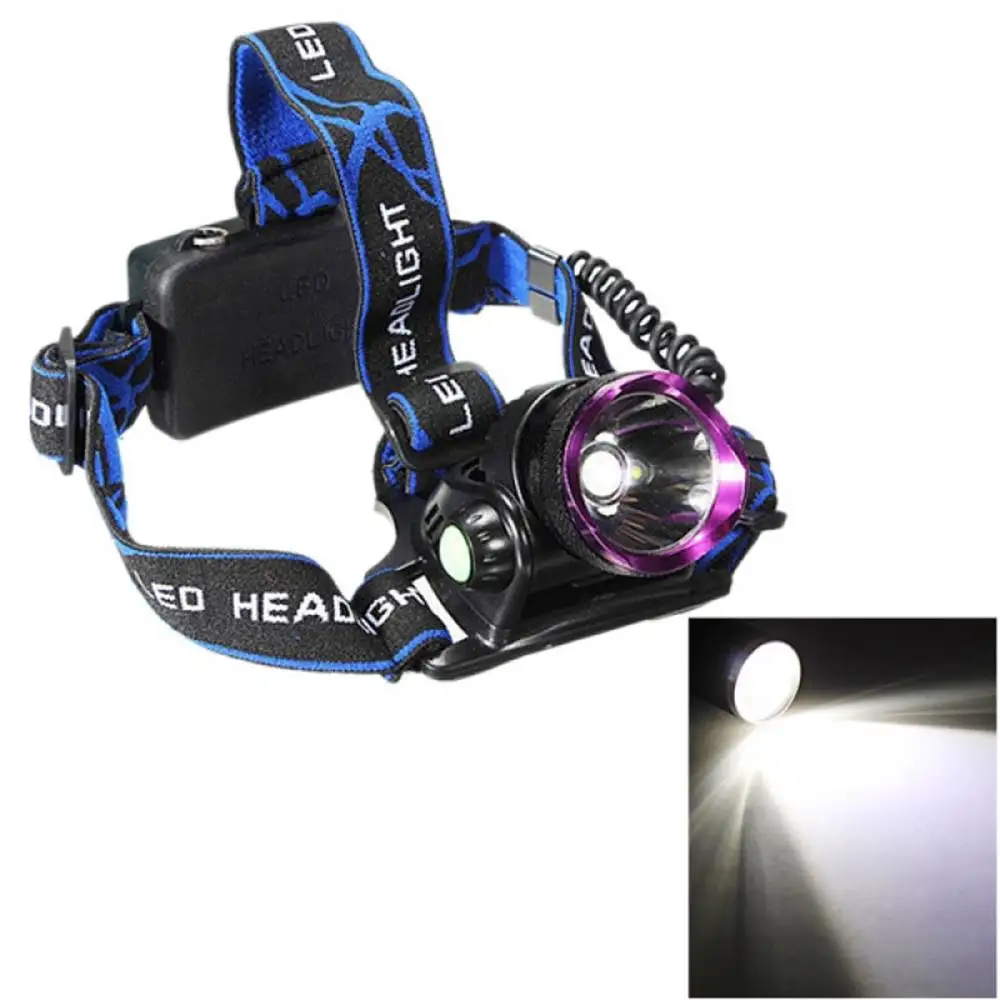 

LED Headlamp Fishing Headlight 3 Modes Zoomable Waterproof Camping Light Powered by 2x18650 batteries