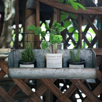 

Vintage Tin Flower Bucket Balcony Wall-mounted Decoration Artificial Flower Flower Barrel Flower Pot Garden Supplies