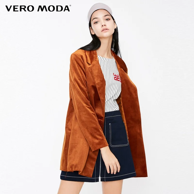 Vero Moda/Зимний женский офисный свободный костюм с отворотом и длинными рукавами