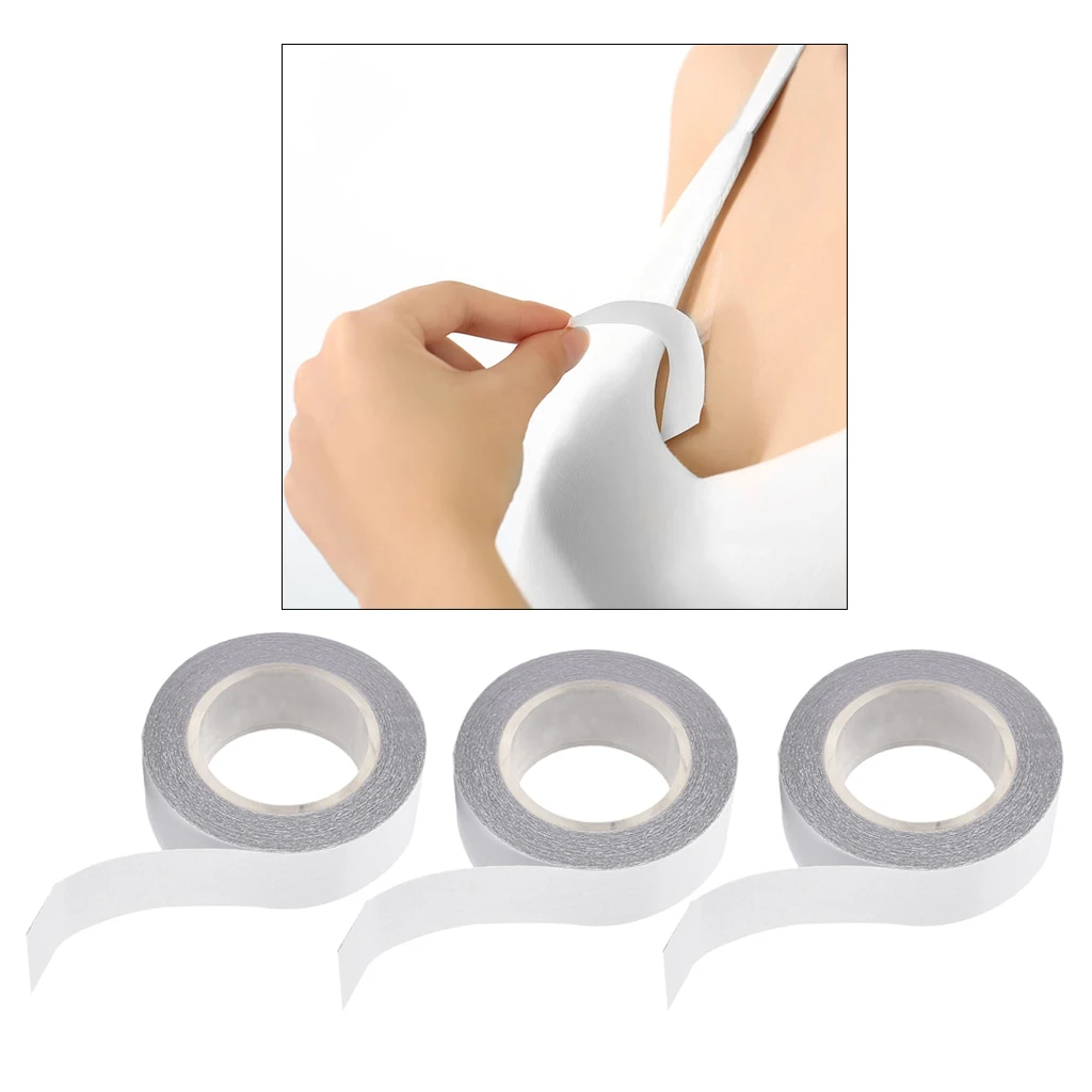 3x Womens Body Tape Clear Fabric Double Sided Clothing Tape for Apparel Clothes Dress Bra Sewing Accessories Hair Extension Tape