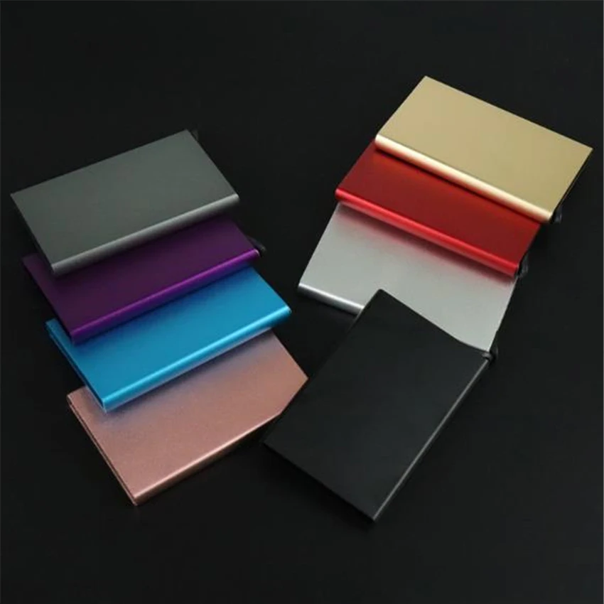 Mini Portable Multi-card Automatic Pop-up Anti-theft Holder, Solid Color Bank Card Box, High-grade Alumina Business Card Case