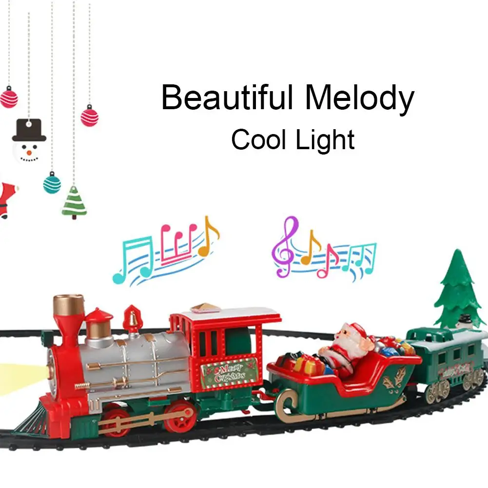 

2019 Christmas Electric Rail Car Train Toy Children's Electric Toy Railway Train Set Racing Road Transportation Building Toys