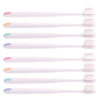 

8pcs Ultra Soft Toothbrush Gums Care Toothbrush Long Handle Toothbrush Tooth Cleaning Tool for Daily Use (Orange, Pink, Blue, Gr