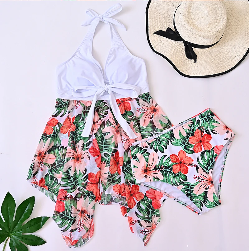 Swimsuit Women  New Swimwear Hot Sale Outdoor Sports Printed Mesh Skirt Mid-length Skirt Sexy Fashion Beach Split Dress bikini sets for women