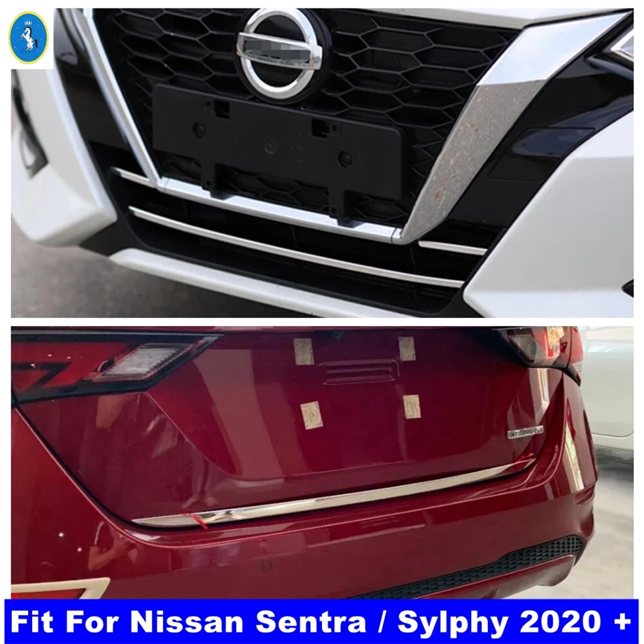 

Front Hood Bumper Lid Bonnet Grille Panel Rear Door Tailgate Lower Stripe Cover Trim Fit For Nissan Sentra / Sylphy 2020 - 2023