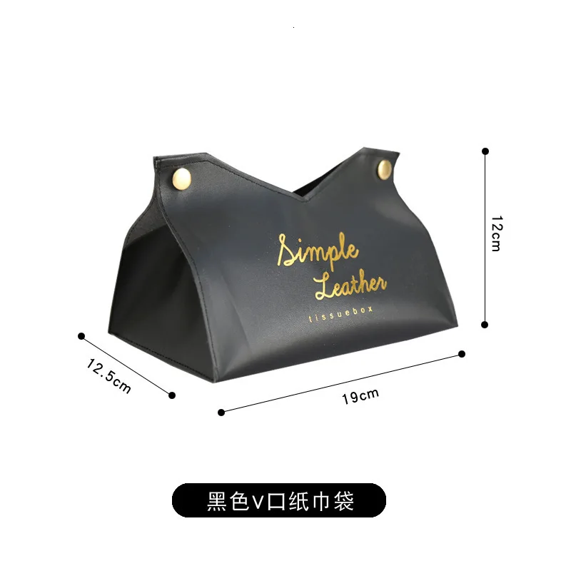 Оригинальность полиуретановая кожа коробка Прямоугольник Креативный дизайн Бытовая Сумочка для салфеток складной держатель для салфеток коробка для хранения 1 шт - Цвет: black