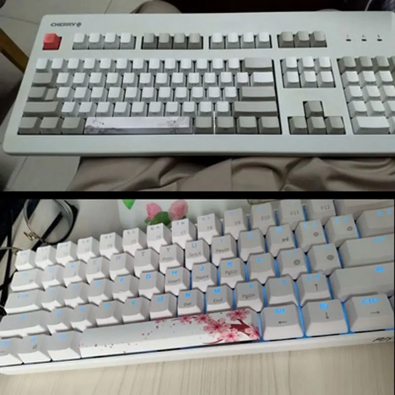 Заменить пробел Keycap PBT пять Сторон краситель-подложка пробела 6.25U Вишневый