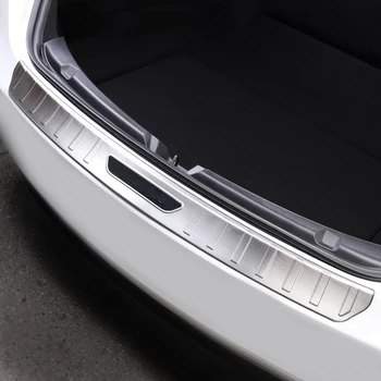 

Stainless Steel Rear Bumper Plate Rear Door Sill Protector Cover For Tesla Model 3 Accessories