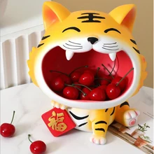 Kawaii Ginger And White Cat Household Organizer Box Room Porch Keys Storage Tray Guest House Candy Holder