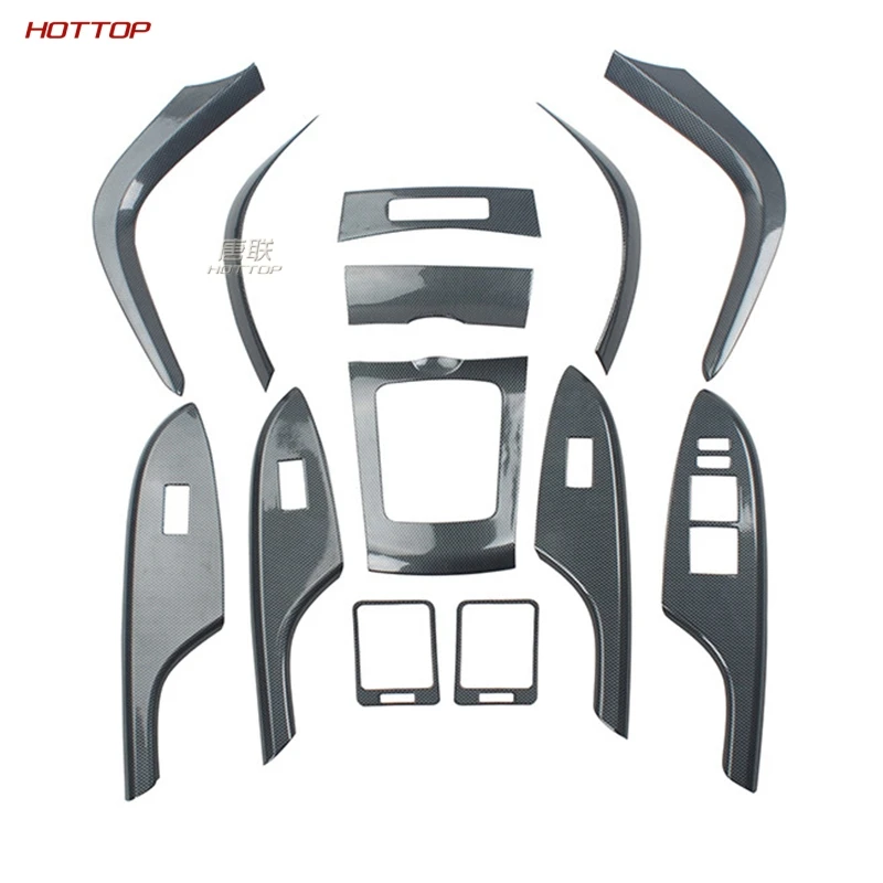 Carbon fibre 13pcs ABS внутренняя отделка комплект декоратор набор крышка отделка рамка для Toyota Corolla 2007-2013 механическая коробка передач 13 шт - Название цвета: Carbon fibre 13pcs