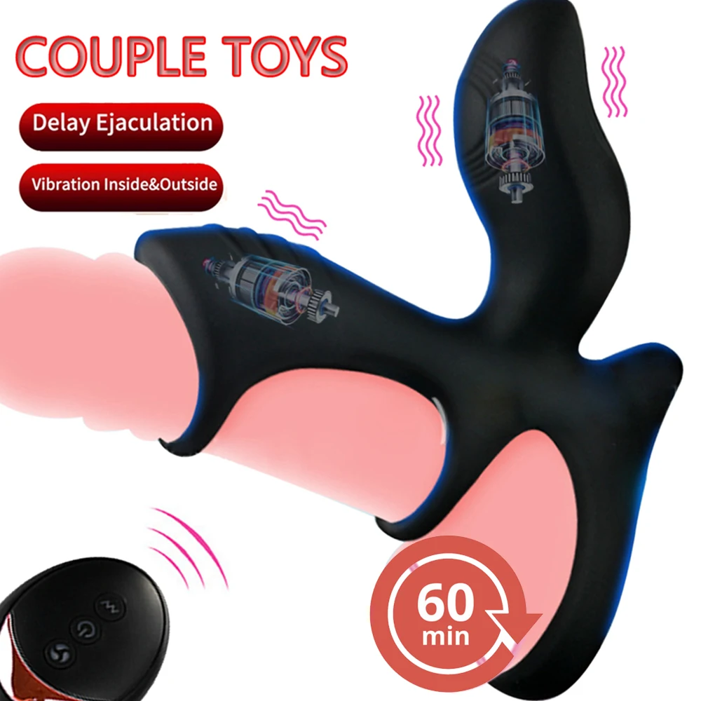 Vibrating Penis Ring Couple Vibrator Clitoris Stimulation Sex Toys for Men 10 Modes G-spot Massage Adult Products Remote Control