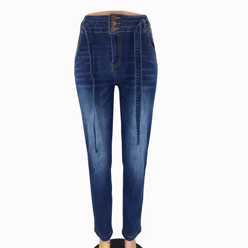 Женские потертые джинсы-бойфренды, высокая талия, стрейч, шнуровка, бант, свободные, повседневные, модные джинсы, широкие штаны для женщин, брюки E16