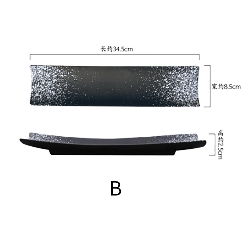 RUX мастерская японская суши теарелка керамическая креативное прямоугольное блюдо Закуски Блюдо для закусок личность столовая посуда в ретро стиле набор тарелок - Цвет: B