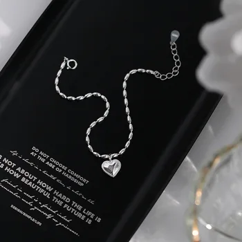 

Ruifan Sweet Love Heart Shape 925 Sterling Silver Women's Bracelets Fashion Female Silver Jewelry Best Gift for Friend YBR172