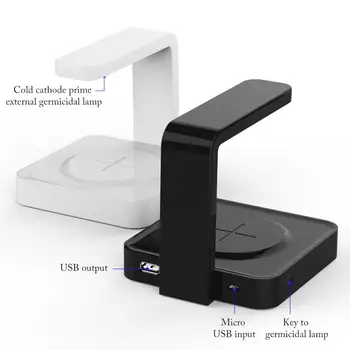 

Cell Phone UV Sterilizer Portable Smart Wireless Charging Base with Cold Cathode Ultraviolet Sterilization Disinfection Function