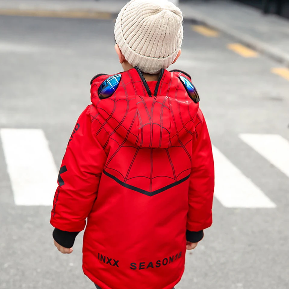 Boys Winter Jacket 2020 Cartoon Parka Boys Hooded Winter Coat