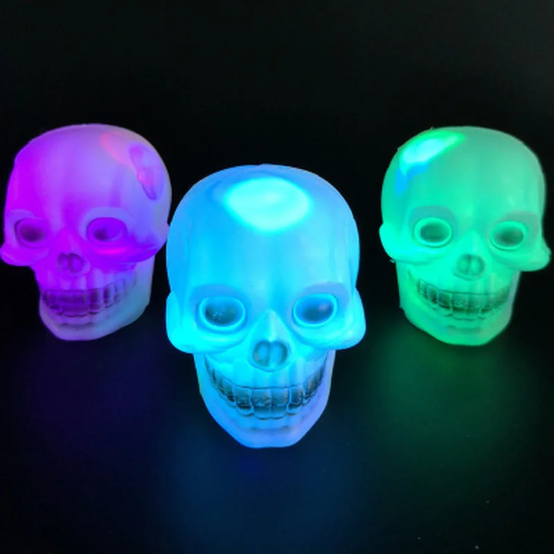 

New Arrive LED Colorful Flash Skull Night Light Lamp Halloween Lights Party Decoration Gift Holiday Lighting Drop Shipping