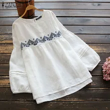 Aliexpress - Embroidery Flowers Shirts ZANZEA Women Tops and Blouses Ladies Long Sleeve O Neck Blusas Casual Baggy Tunic Chemise Plus Size