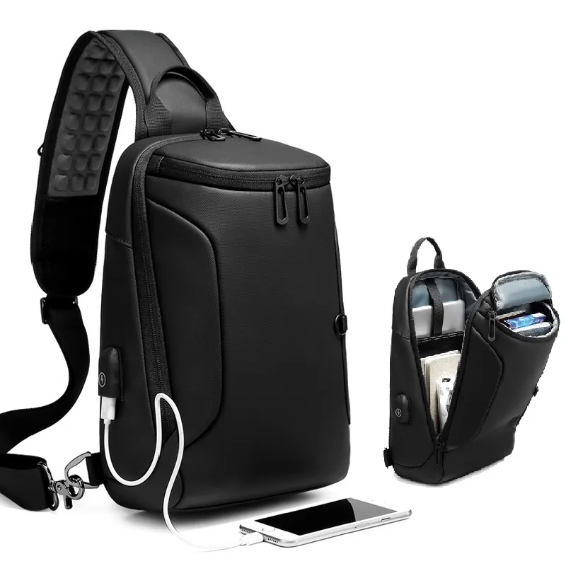 Сумки через плечо для usb-зарядки водонепроницаемая и Противоугонная нагрудная