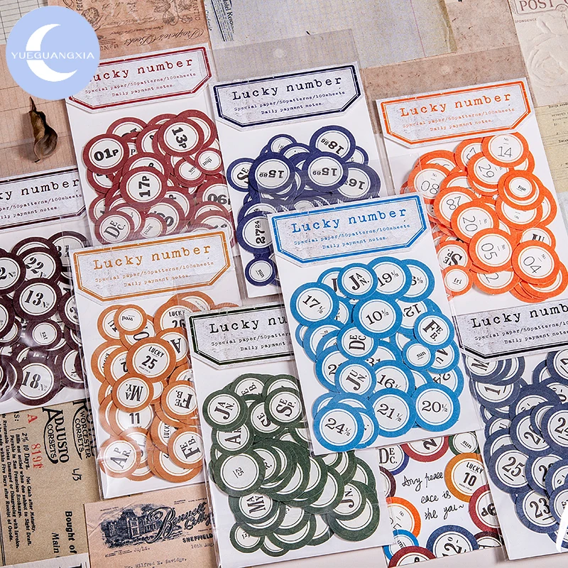 

YueGuangXia Color Number Daily Mothly Memo Pad Scrapbooking Material Motor Cool Creative Loose Leaf Memo Pad 8 Design 100pcs/lot