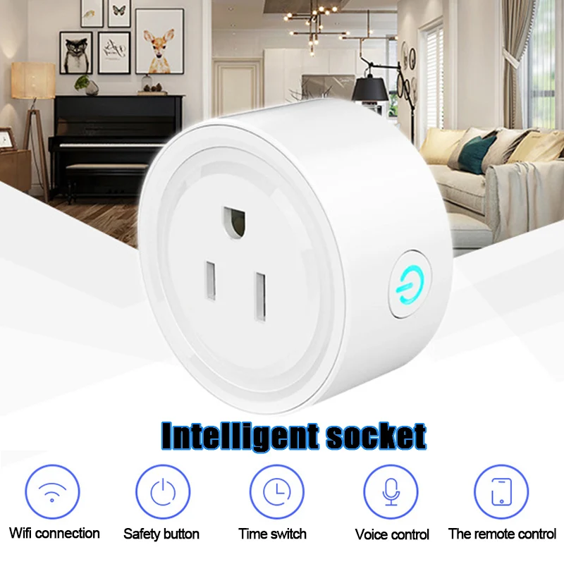 WiFi Smart Plug Mini Wireless Socket Timer Home Power Socket WiFi Power Switch Remote Control Outlet WWO66