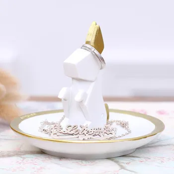 

American Creative Geometric Animal Squirrel Rabbit Jewelry Storage Box Personalized Desktop Jewelry Key Ring Storage Tray M2464