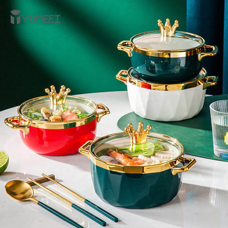 Керамическая миска в скандинавском стиле YMEEI стандартная антиожоговая кастрюля