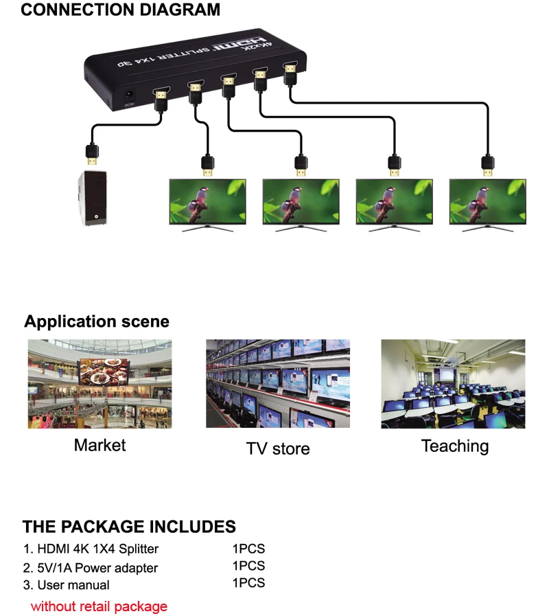 HDMI 2,0 переключатель сплиттер 2x2 3D с оптическим R/L аудио поддержка 4K 60Hz 1080P 4K x 2K 1X2 HDMI сплиттер 1x4 для PS4 ноутбука ПК к телевизору