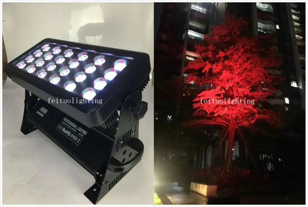 E-4pcs+case Battery Wifi Wireless DMX Outdoor City Color 24*12W RGBWA UV leds Phone Control LED Stage Wash Lighting Projector | Лампы и