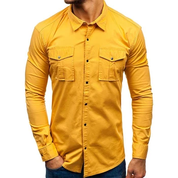 

Aoliwen brand men Spring New Business Long Sleeve Shirt Men Slim Casual Fashion Men's Shirt Men's Clothes Social Street Fitness