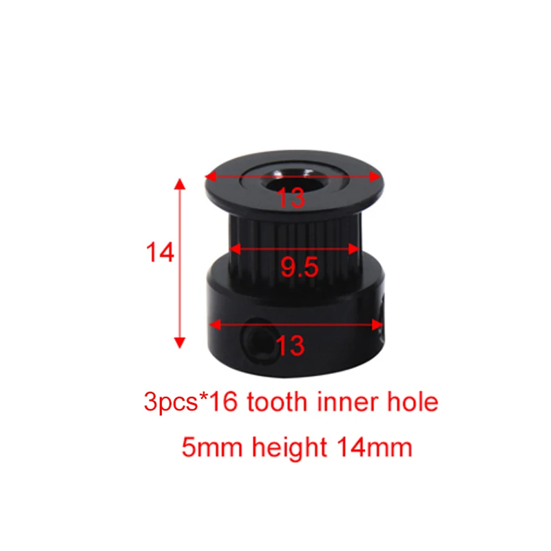 Gt2 зубчатый шкив 6 мм пропускная способность gt2 16 Зуб 20 зубчатый шкив детали 3d принтера - Цвет: ID5mm ht14mm 16tooth