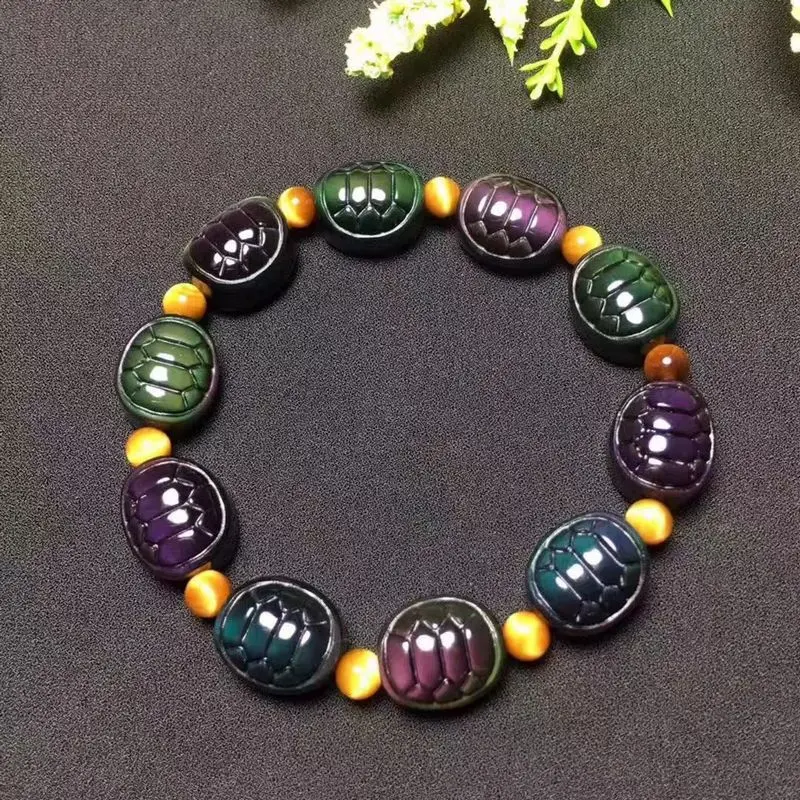 Натуральный разноцветный браслет из обсидиана Carven браслет с черепахами talisman